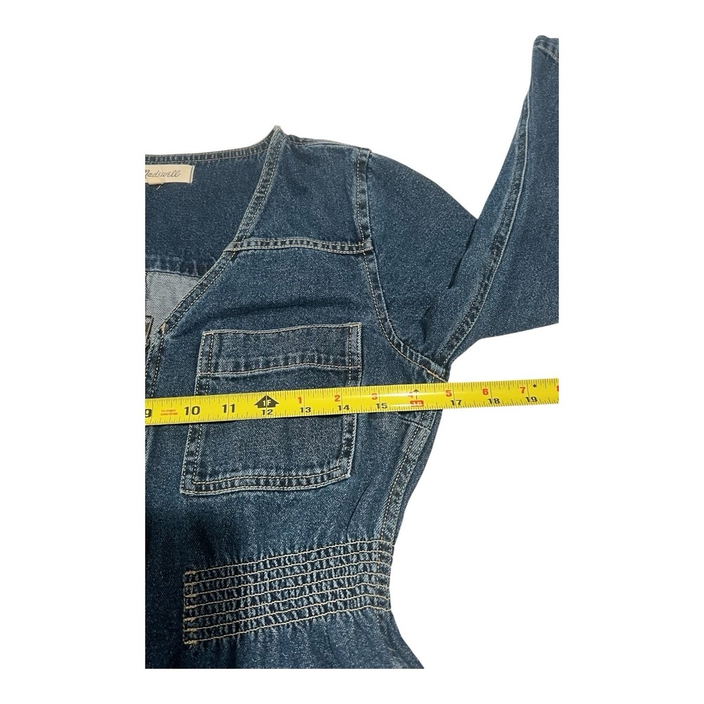 Madewell Denim Patch Pocket Coverall Jumpsuit XS Amfield Wash Womens - Picture 8 of 13